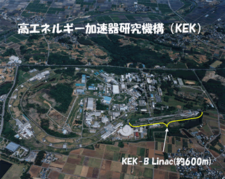 KEKにあるKEK-B Linacの地図
